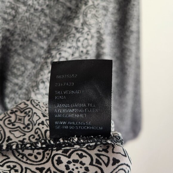 Ahlens Sweden Patterned Lightweight Button Front Blouse sz EU 38 US 8 - Picture 10 of 11